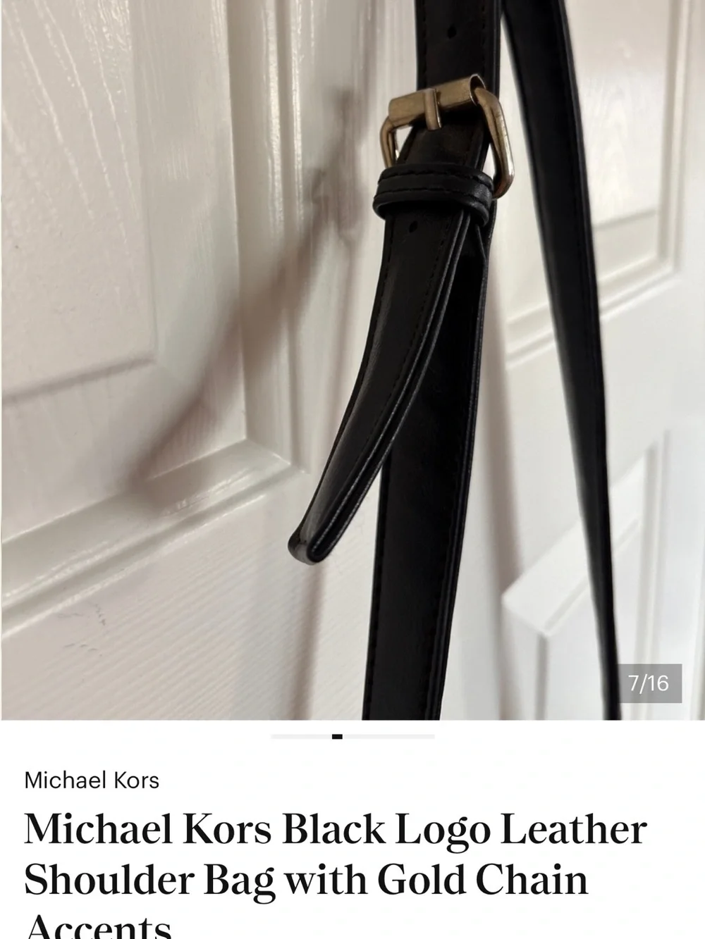 Michael Kors MK Monogram Black Gray Hobo Shoulder Bag Chain Strap